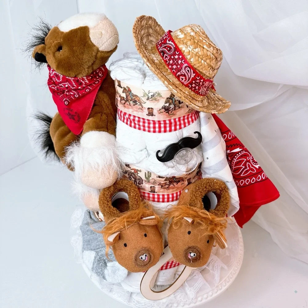 Horse Diaper Cake, Farm Baby Shower Gift
